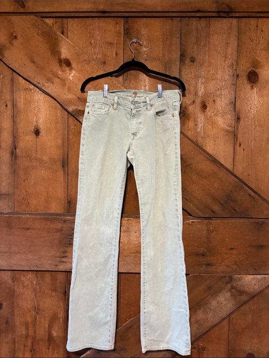 7 For All Mankind Denim - 7 For All Mankind Womens 28 Light Mint Green Mid Rise Bootcut Jeans USA
